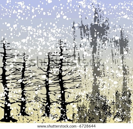 Snowy Landscape Illustration