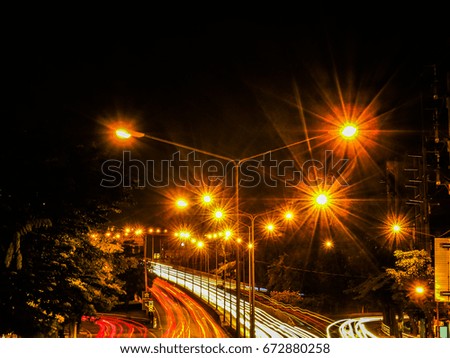 Light bokeh from traffic lights at night.