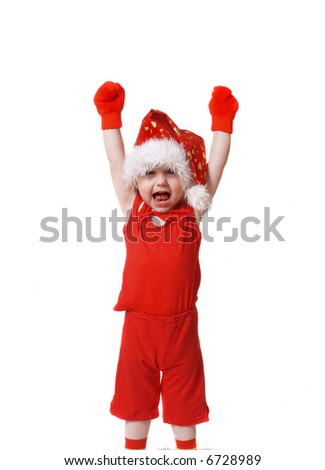 baby in red christmas hat