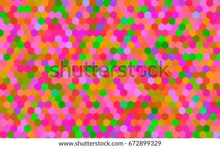 Light Multicolor, Rainbow vector polygonal illustration, which consist of hexagons. Hexagonal design for your business. Creative geometric background in Origami style with gradient