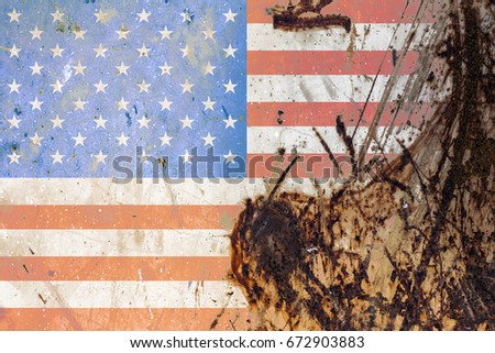 Usa flag on old background