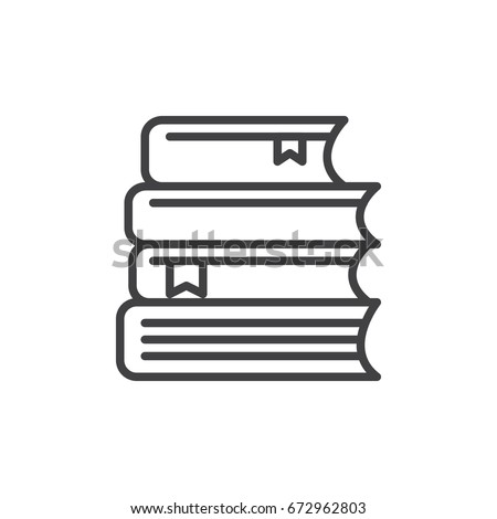 Stack of books line icon, outline vector sign, linear style pictogram isolated on white. Study symbol, logo illustration. Editable stroke