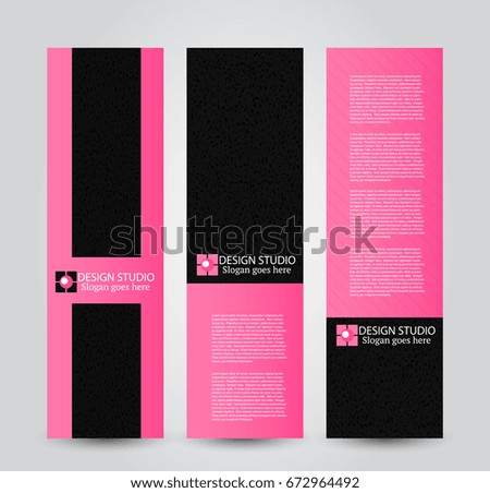 Banner template. Abstract background for design,  business, education, advertisement. Pink and black color. Vector  illustration.