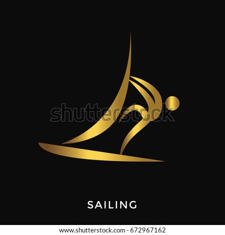 Modern Elegant Gold Summer Sports Logo - Sailing