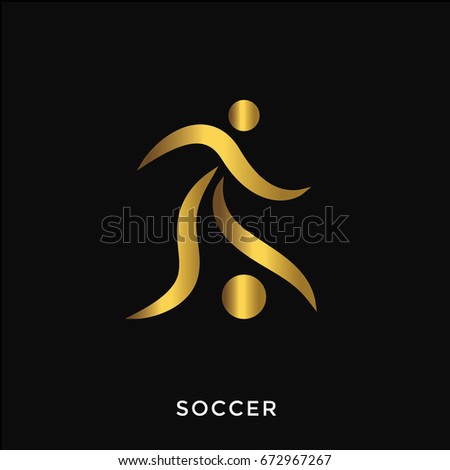 Modern Elegant Gold Summer Sports Logo - Soccer