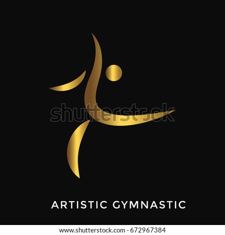 Modern Elegant Gold Summer Sports Logo - Gymnastic Artistic