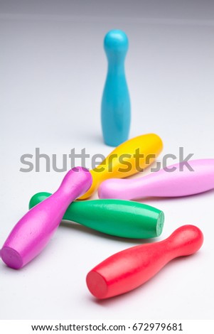 Colorful plastic skittles
