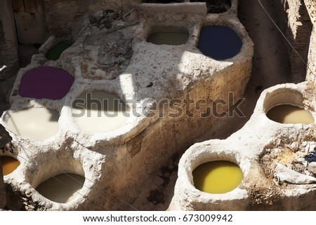 Dyes factory in Fez. Morocco