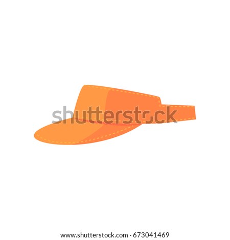 Orange golf visor, sport equipment cartoon vector Illustration