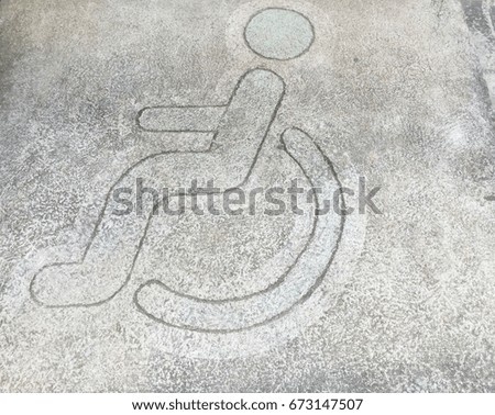 Painted Disabled Space Sign