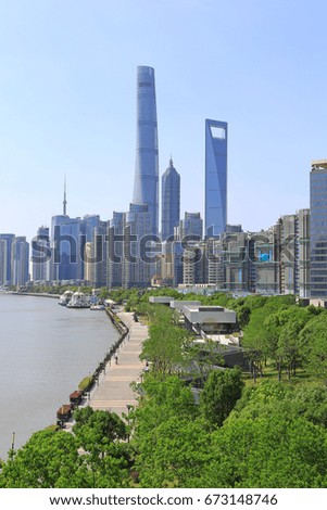 Spectacular skyline of Lujiazui financial district, Shanghai