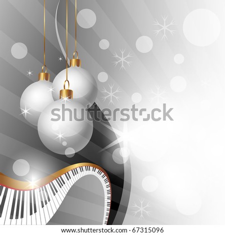 Magic Christmas and Music Background, clip art  illustration