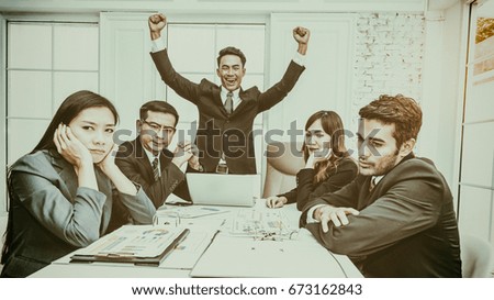 Image  of Business people boring boss pose  in the conference room,business team work concept,copy space.