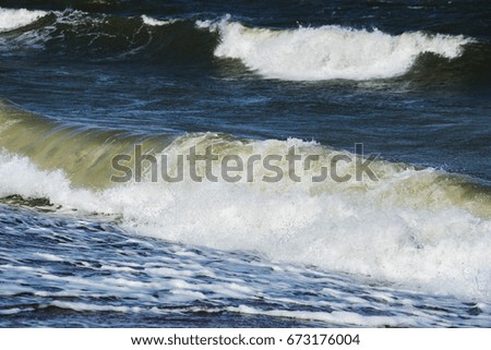 Splashing Baltic sea wave.