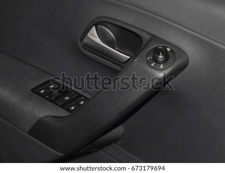 The close up of the car door panel.