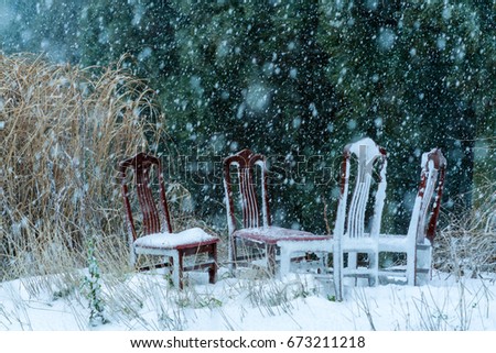 outside chairs in winter