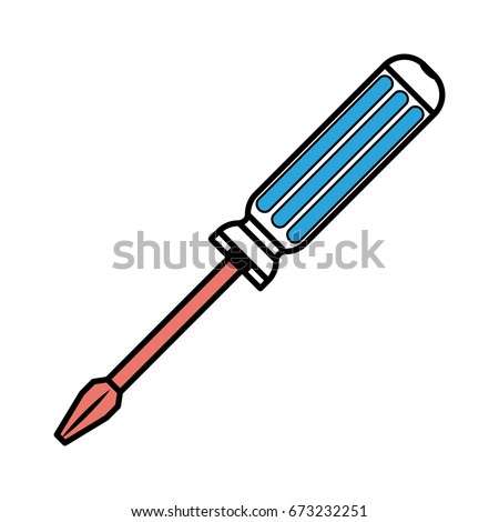 silhouette color sections of phillips screwdriver vector illustration