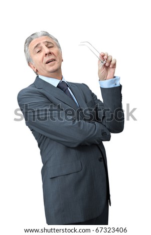 Sneering boss crossing arms. Royalty-Free Stock Photo #67323406