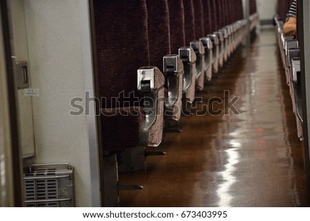 Seats in a train in a row