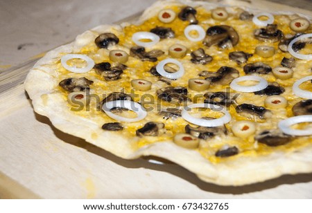 pizza with pepper onion cheese
