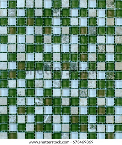 Texture of green mosaic tile