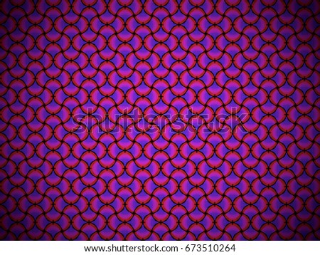 A hand drawing pattern made of red, fuchsia and purple with black.