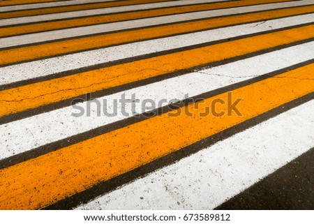 Yellow white marking on asphalt