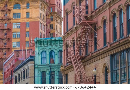 The charming and colorful victorian architecture of the Gastown, a national historic site in Vancouver, British Columbia, Canada