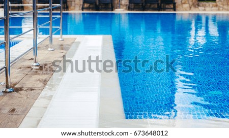 Part of the Pool with turquoise Water, Background.