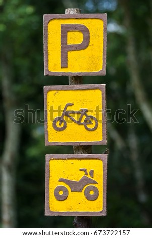 Parking Sign bicycle and motorcycle