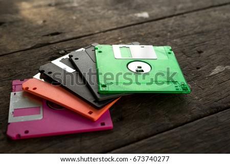Diskette on the table.