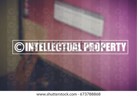 Intellectual property rights concept background, businessman working in office