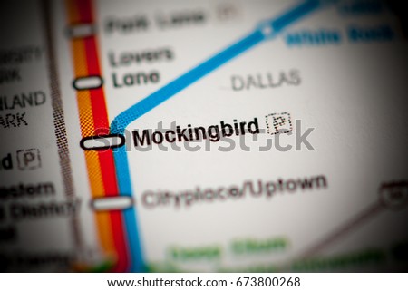 Mockingbird Station. Dallas Metro map.