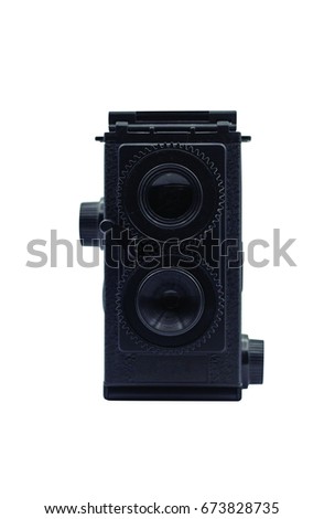 twin lens reflex toy camera, isolated on white background. 