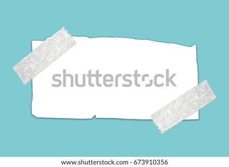 White scrap of paper or patch on colored background, illustration for text