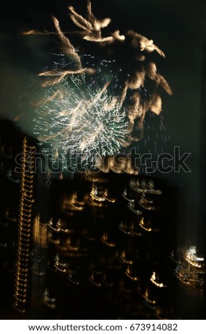 Fireworks with slow shutter speed 