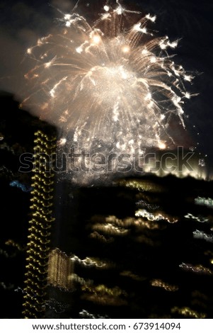 Fireworks with slow shutter speed 