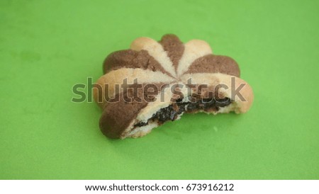 Chocolate biscuit open