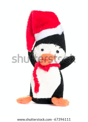 penguin isolated on the white background, handmade