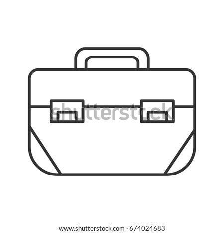 Tool box linear icon. Thin line illustration. Construction toolkit. Contour symbol. Vector isolated outline drawing