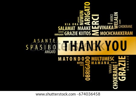 Thank You Word Cloud background, multilingual for education or thanksgiving day