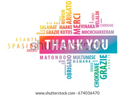 Thank You Word Cloud background, multilingual for education or thanksgiving day