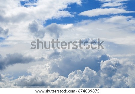 Blue Sky With White Clouds Background