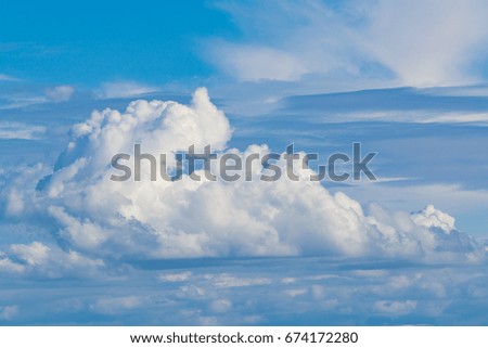 Deep blue sky and clouds, white cloud in the blue sky