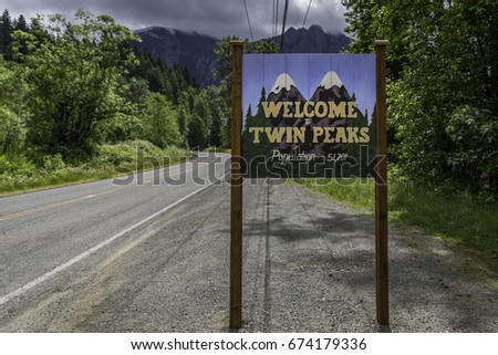 Welcome to Twin Peaks Royalty-Free Stock Photo #674179336