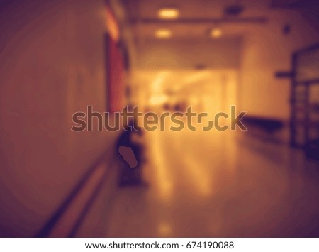 Abstract Blurred background : Vintage filter patient waiting for see doctor