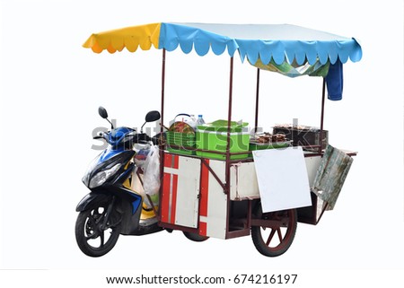 Street cart food isolate on white background. Royalty-Free Stock Photo #674216197