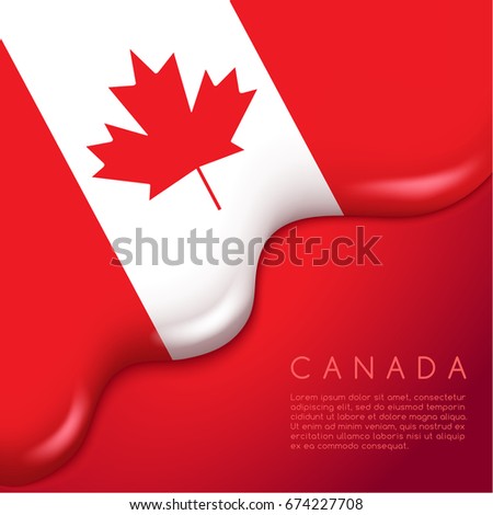 Canada Flag on Creamy Liquid Dripping : Vector illustration
