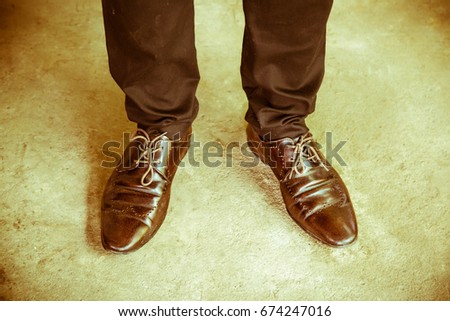 Man wearing shoes,Leather shoes fashion