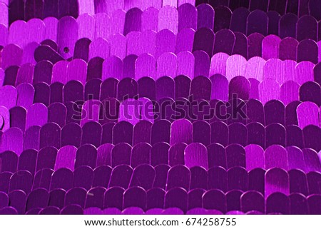 Spangle, sequin pailette background. Mirror dress material cloth texture pattern. Tailoring stitching concept. Shiny mirrored fashion fabric. Shiny clothing material sample. Creased fabric.